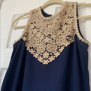 Navy dress with Crochet Lace Detail